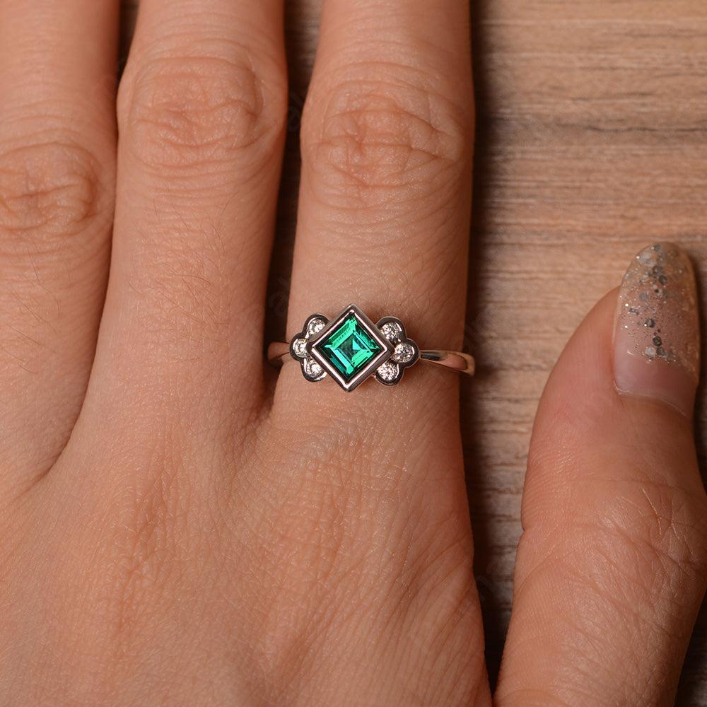 Vintage Square Cut Emerald Engagement Rings - Palmary