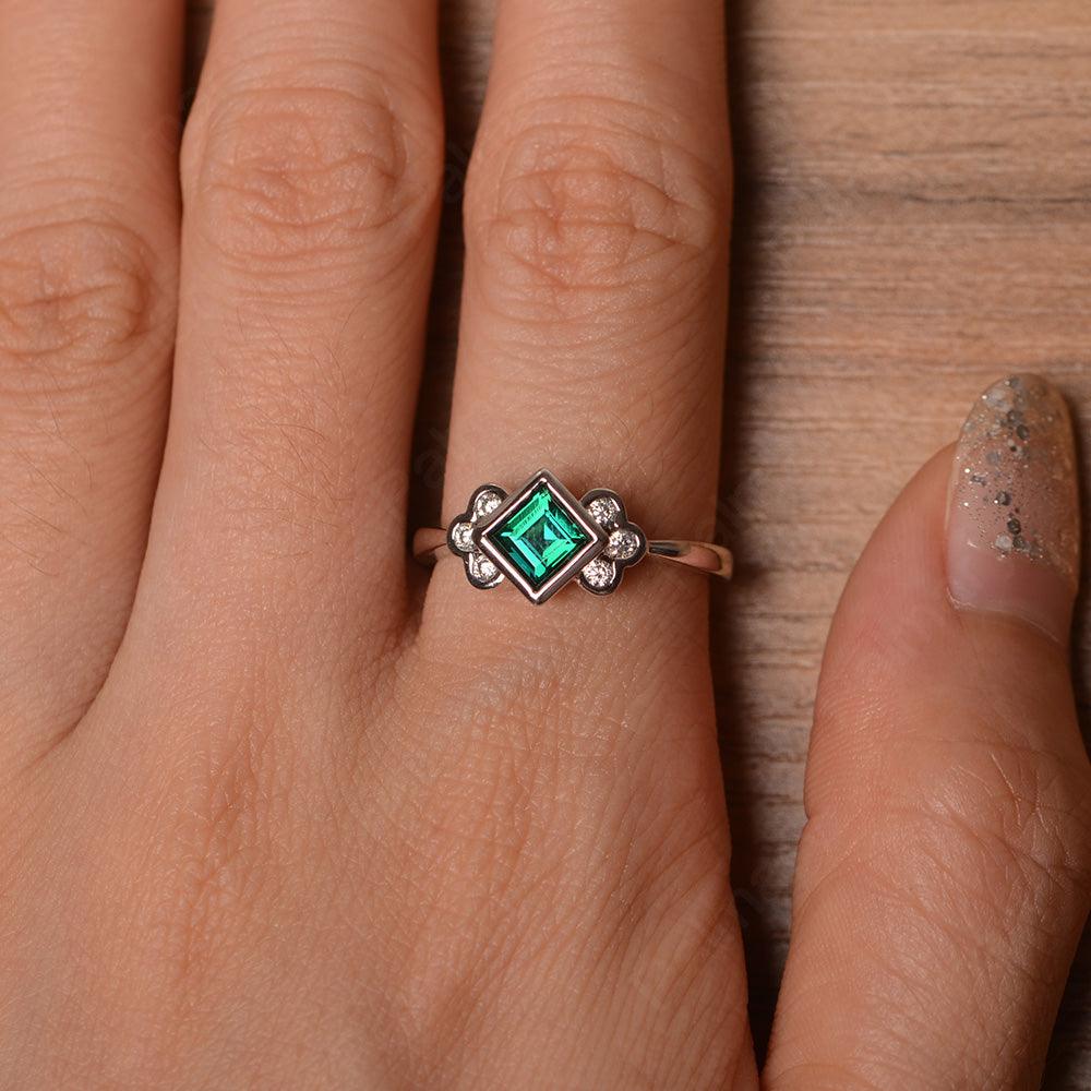 Vintage Square Cut Emerald Engagement Rings - Palmary