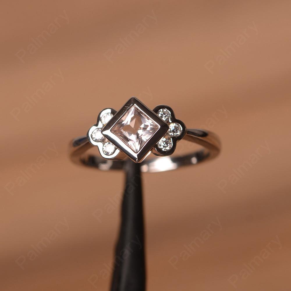 Vintage Princess Cut Morganite Engagement Rings - Palmary