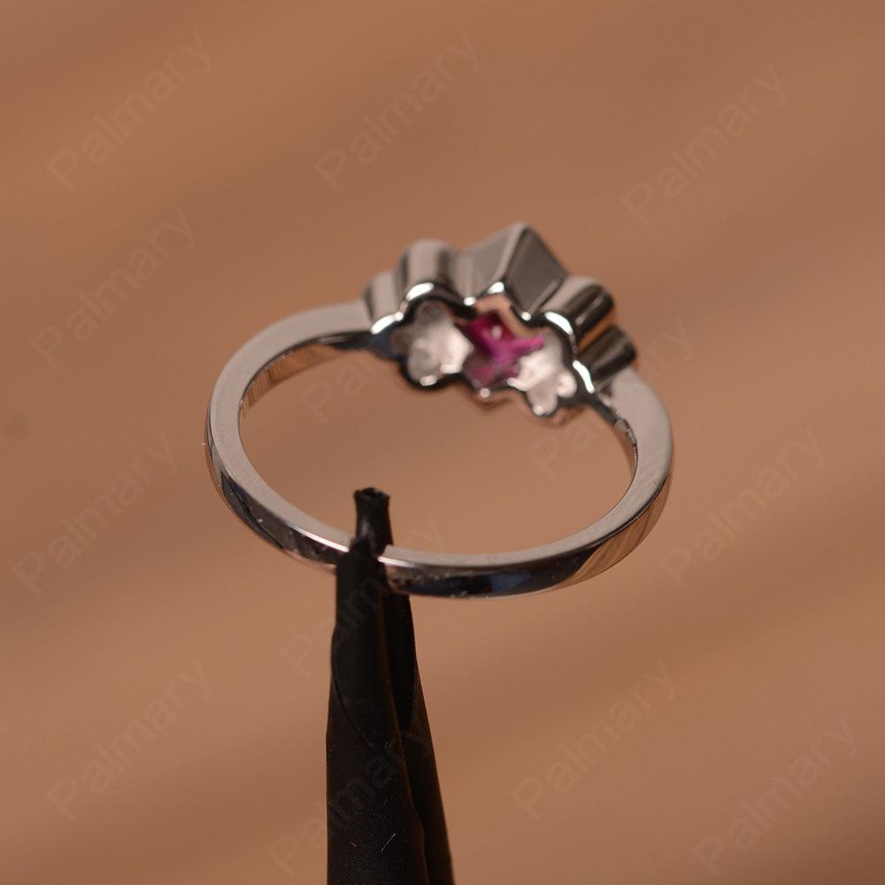 Vintage Princess Cut Ruby Engagement Rings - Palmary