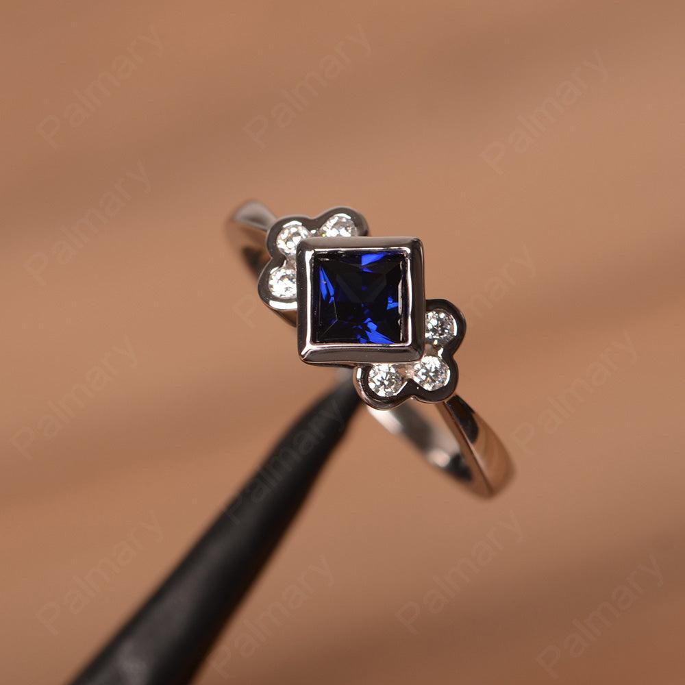 Vintage Princess Cut Sapphire Engagement Rings - Palmary