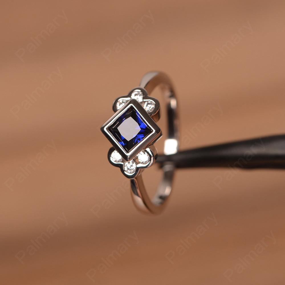 Vintage Princess Cut Sapphire Engagement Rings - Palmary