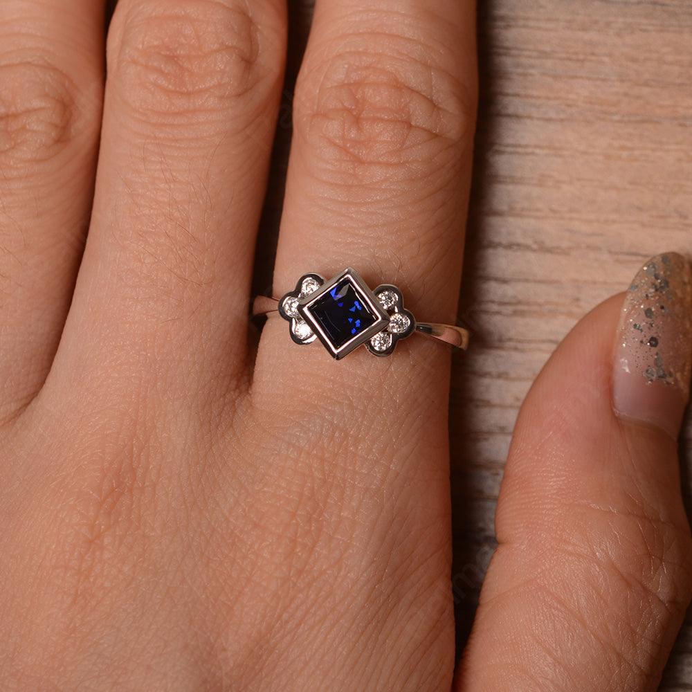 Vintage Princess Cut Sapphire Engagement Rings - Palmary