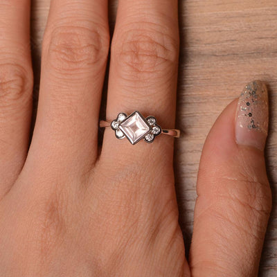 Vintage Square Cut White Topaz Engagement Rings - Palmary