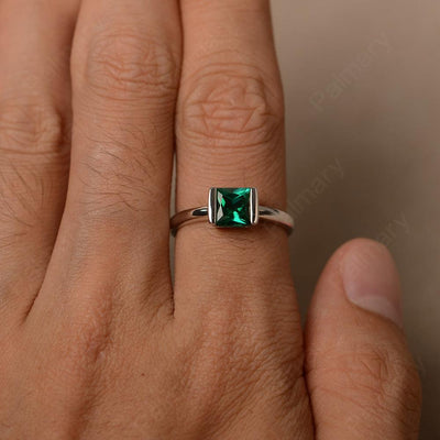 Minimalism Emerald Solitaire Rings - Palmary