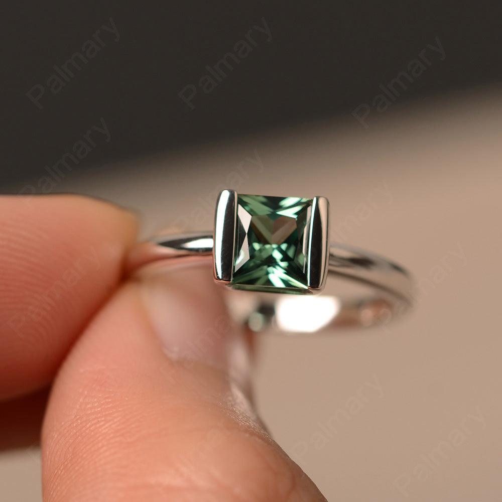 Minimalism Green Sapphire Solitaire Rings - Palmary