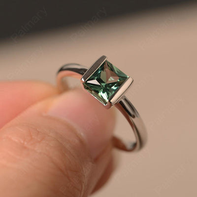 Minimalism Green Sapphire Solitaire Rings - Palmary