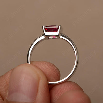 Minimalism Ruby Solitaire Rings - Palmary