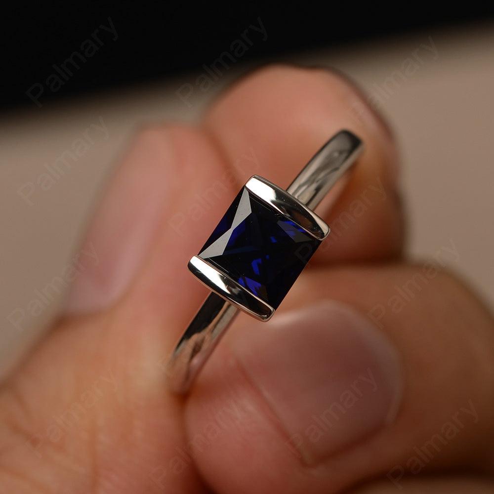 Minimalism Sapphire Solitaire Rings - Palmary