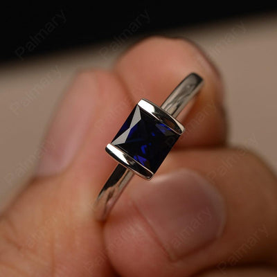 Minimalism Sapphire Solitaire Rings - Palmary