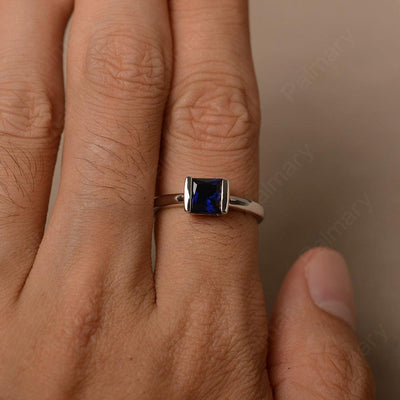 Minimalism Sapphire Solitaire Rings - Palmary