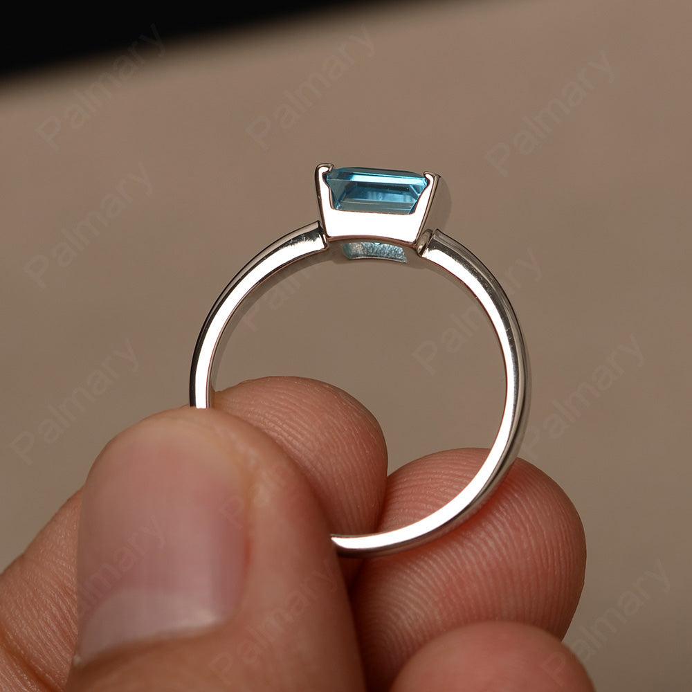 Minimalism Swiss Blue Topaz Solitaire Rings - Palmary