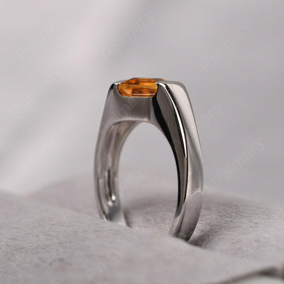 Square Citrine Ring For Men - Palmary