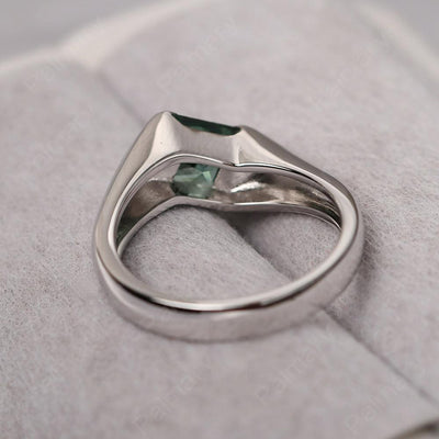 Princess Green Sapphire Ring For Men - Palmary