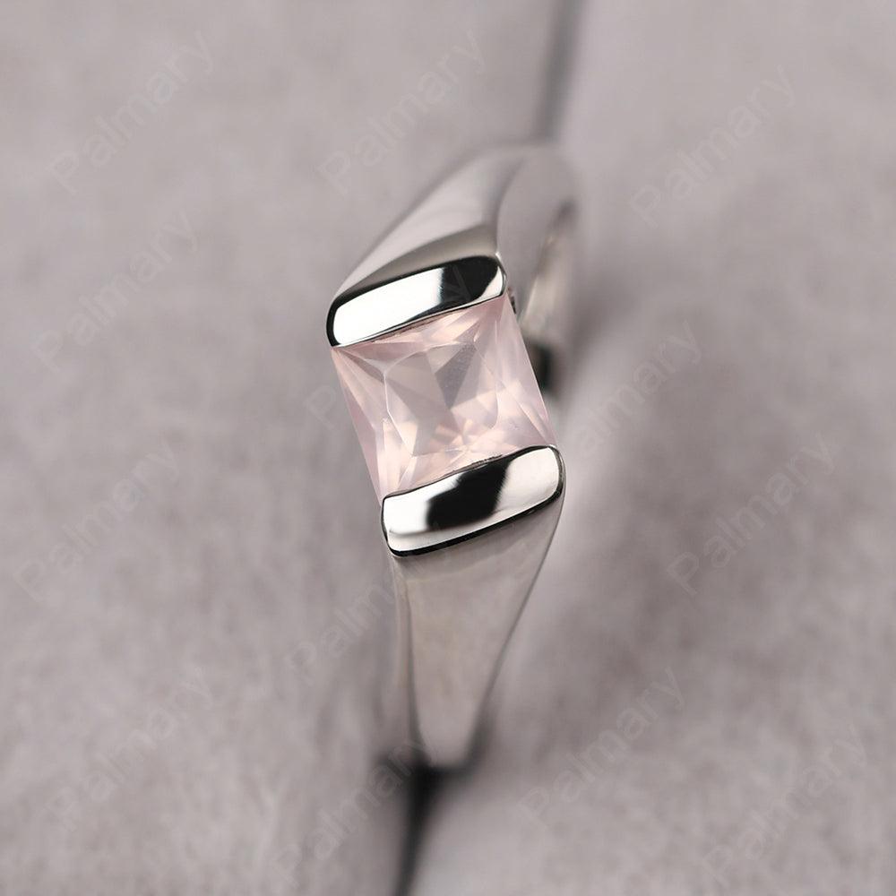 Ring 4218-QR with real Rose quartz - rhodium-plated silver jewellery for  woman