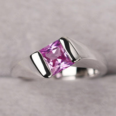 Princess Pink Sapphire Ring For Men - Palmary