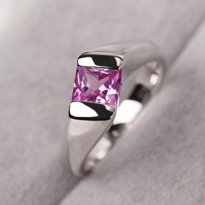 Princess Pink Sapphire Ring For Men - Palmary