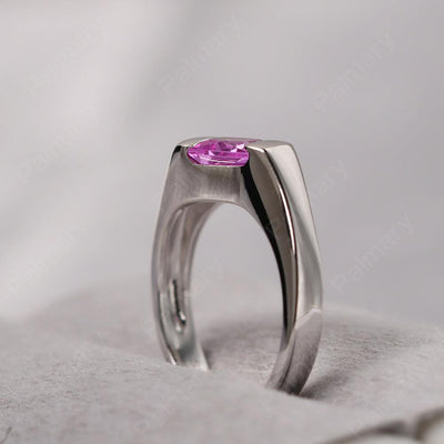 Princess Pink Sapphire Ring For Men - Palmary