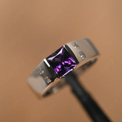 Princess Cut Amethyst Ring For Men - Palmary