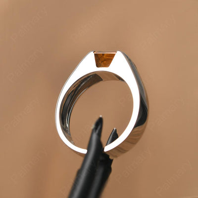 Princess Cut Citrine Ring For Men - Palmary