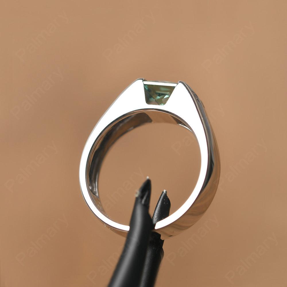 Princess Cut Green Sapphire Ring For Men - Palmary