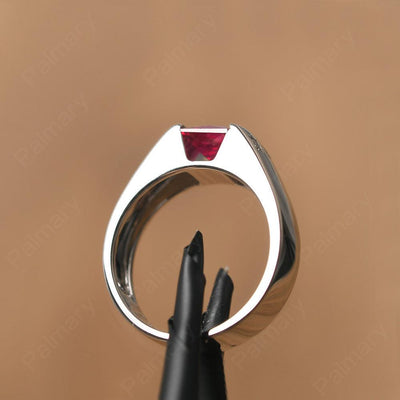 Princess Cut Ruby Ring For Men - Palmary