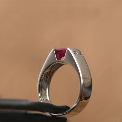 Princess Cut Ruby Ring For Men - Palmary