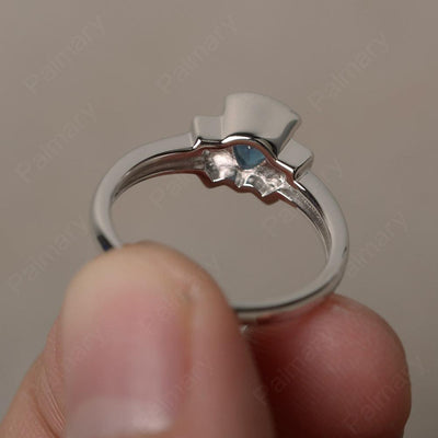 Trillion Cut Alexandrite Alternative Engagement Rings - Palmary