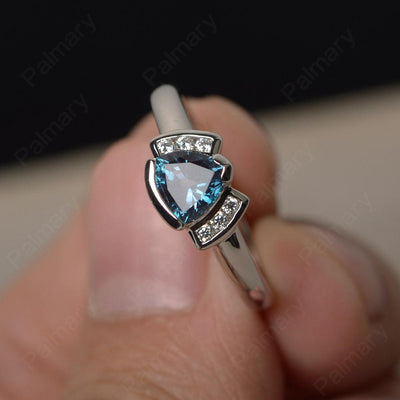 Trillion Cut Alexandrite Alternative Engagement Rings - Palmary