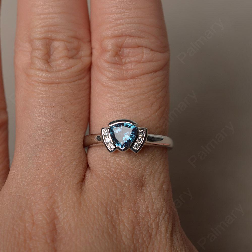 Trillion Cut Alexandrite Alternative Engagement Rings - Palmary
