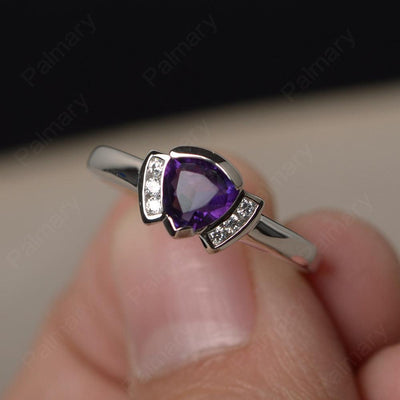Trillion Cut Amethyst Alternative Engagement Rings - Palmary