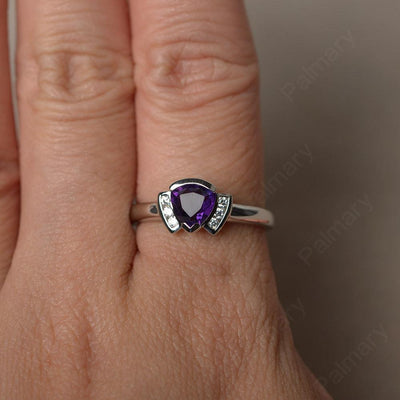 Trillion Cut Amethyst Alternative Engagement Rings - Palmary