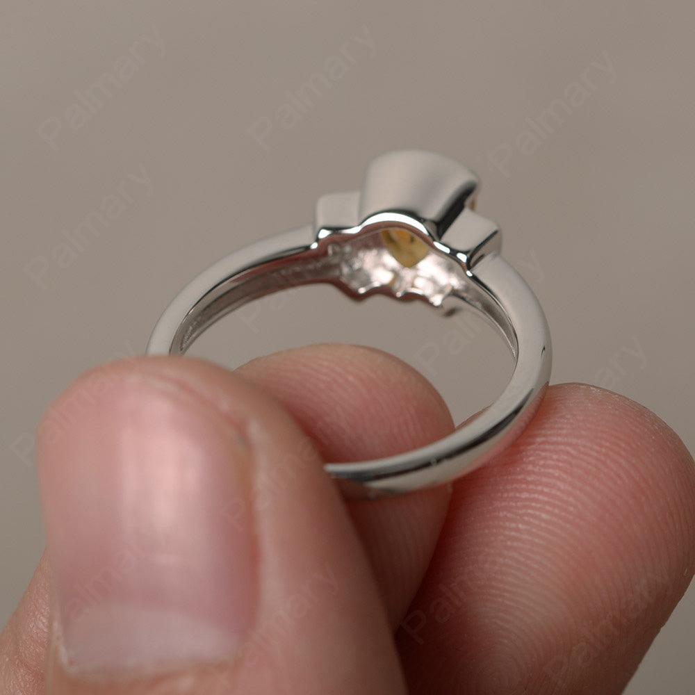 Trillion Cut Citrine Alternative Engagement Rings - Palmary