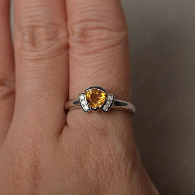 Trillion Cut Citrine Alternative Engagement Rings - Palmary