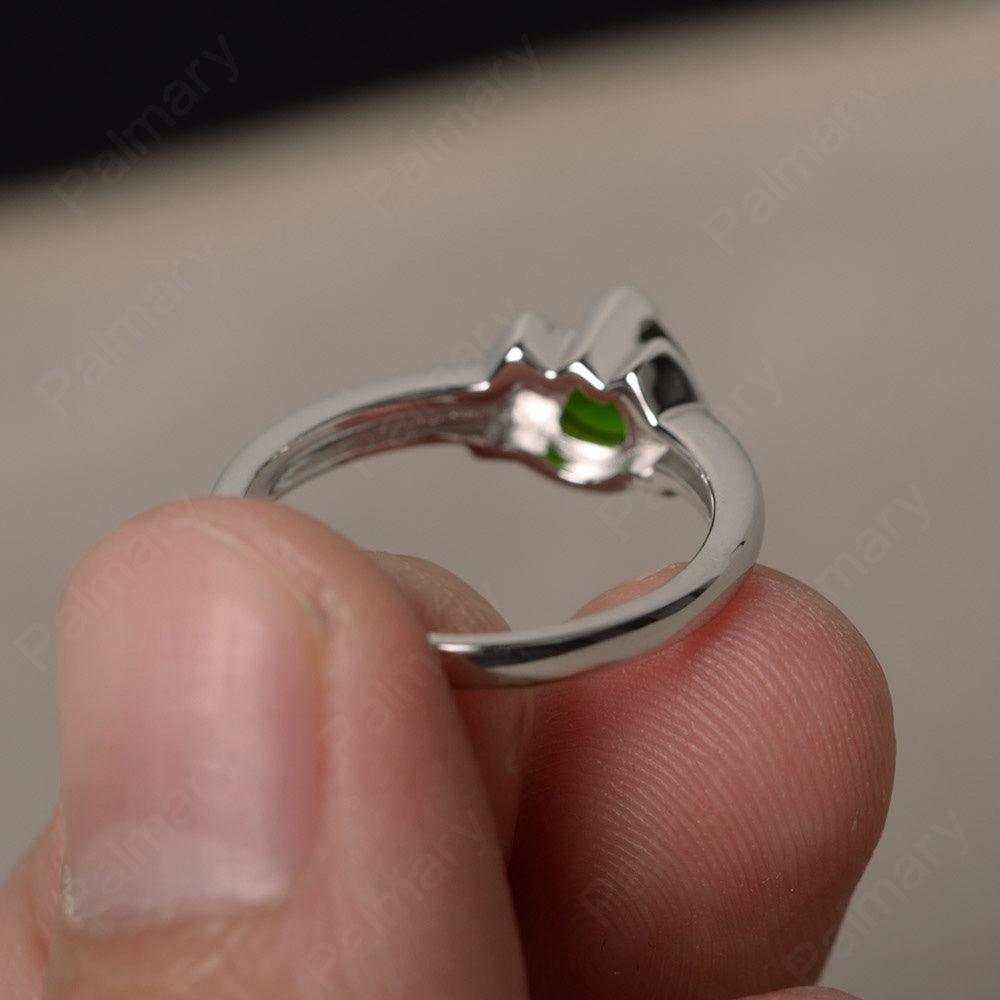Trillion Cut Diopside Alternative Engagement Rings - Palmary