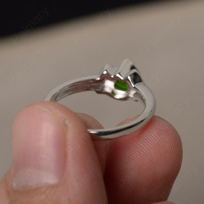 Trillion Cut Diopside Alternative Engagement Rings - Palmary