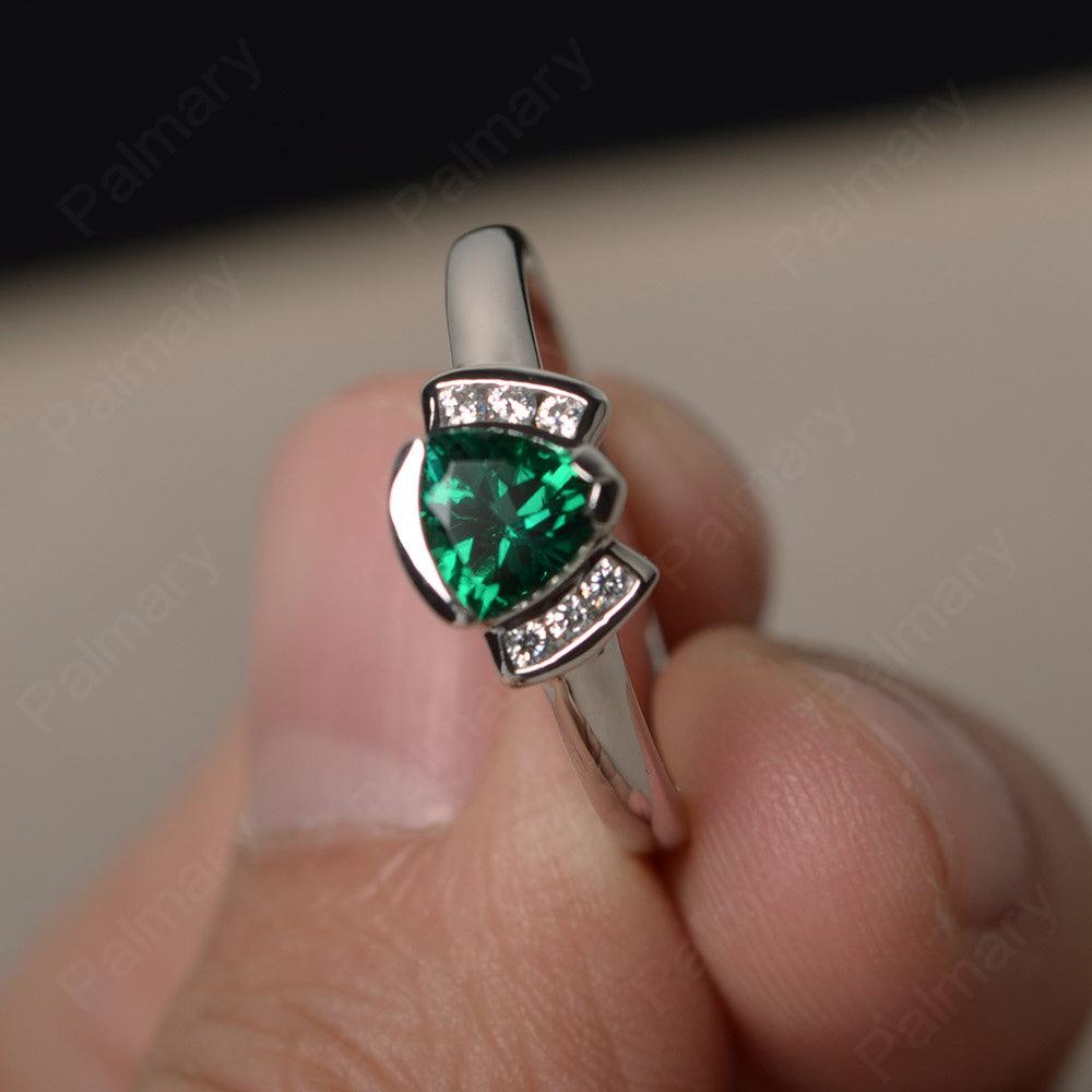 Trillion Cut Emerald Alternative Engagement Rings - Palmary