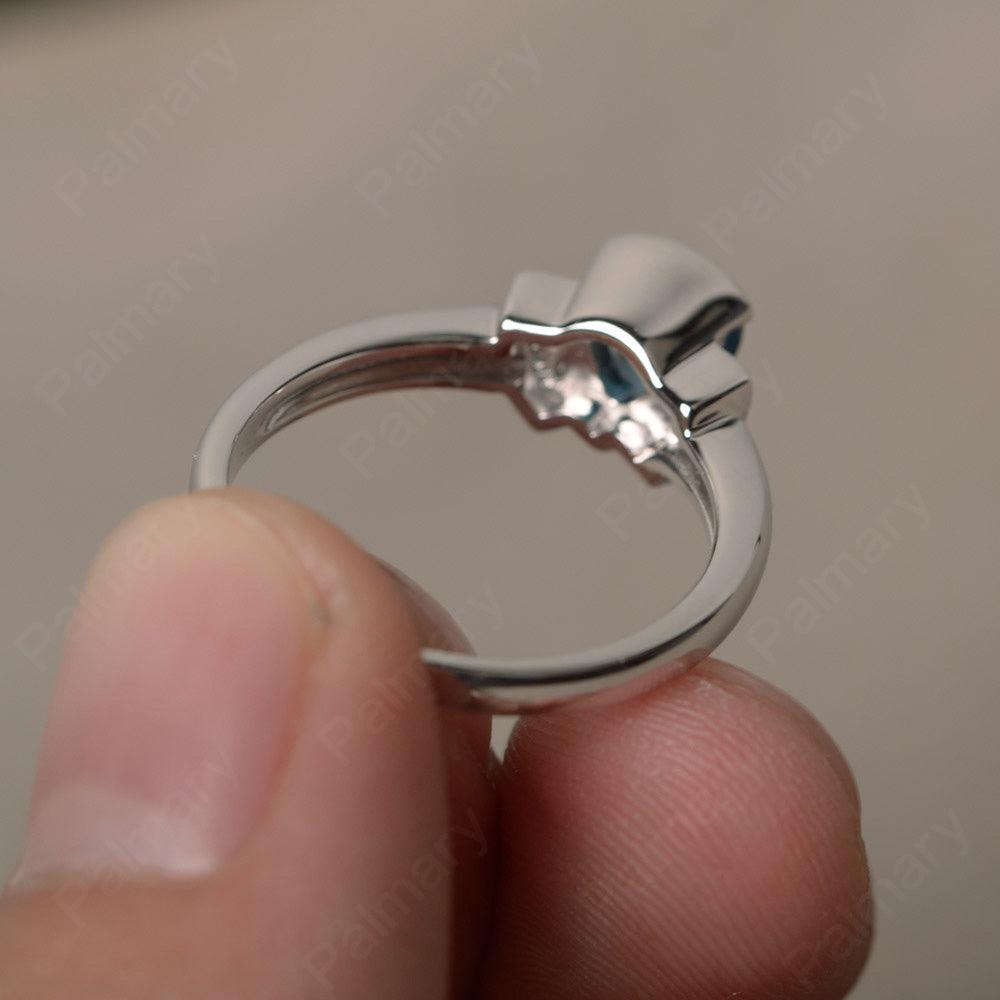 Trillion Cut London Blue Topaz Alternative Engagement Rings - Palmary