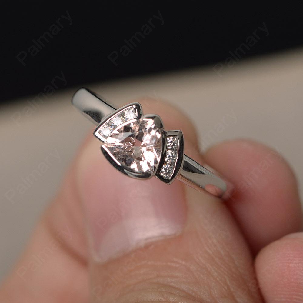 Trillion Cut Morganite Alternative Engagement Rings - Palmary
