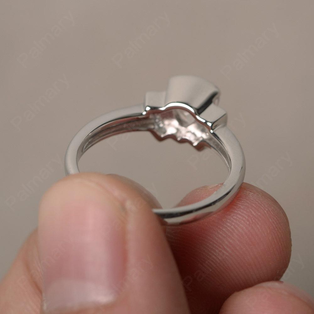Trillion Cut Morganite Alternative Engagement Rings - Palmary