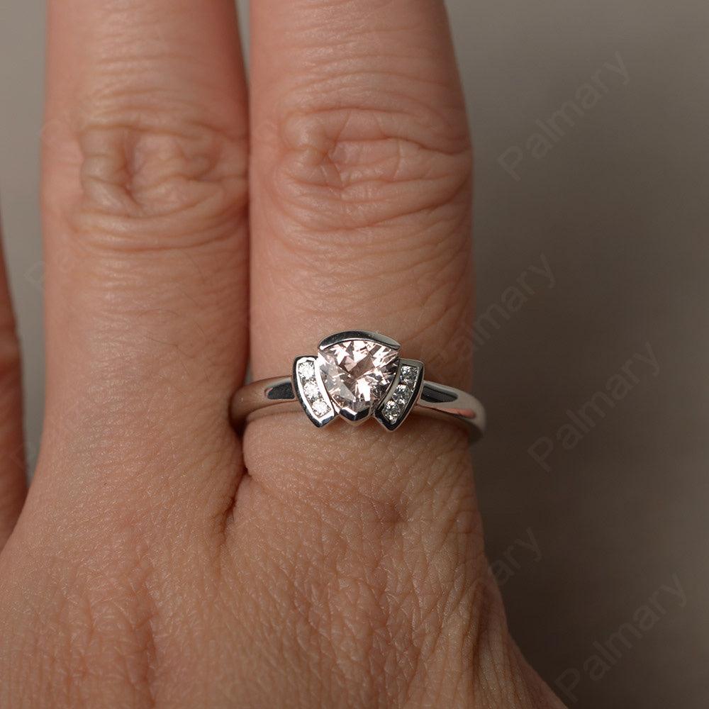 Trillion Cut Morganite Alternative Engagement Rings - Palmary