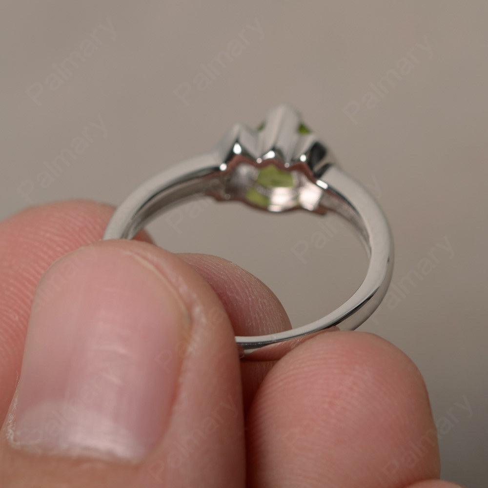 Trillion Cut Peridot Alternative Engagement Rings - Palmary