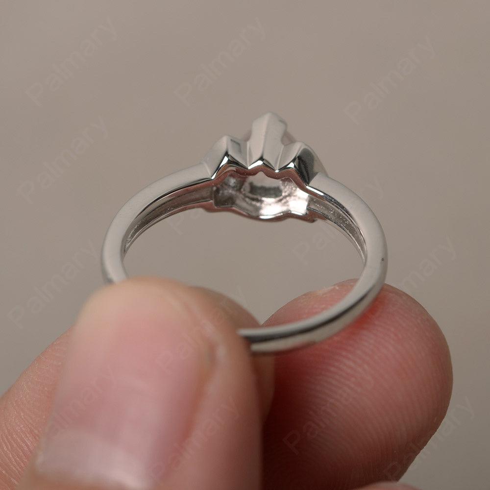 Trillion Cut Rose Quartz Alternative Engagement Rings - Palmary