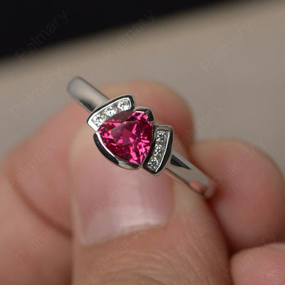 Trillion Cut Ruby Alternative Engagement Rings - Palmary