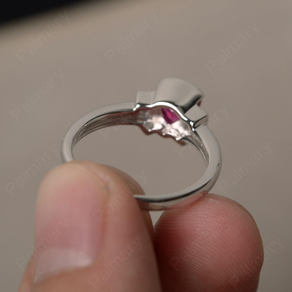 Trillion Cut Ruby Alternative Engagement Rings - Palmary