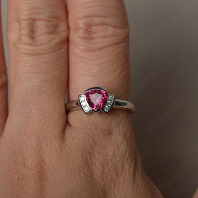 Trillion Cut Ruby Alternative Engagement Rings - Palmary