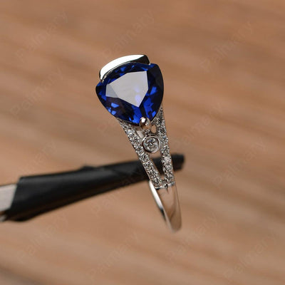 Trillion Cut Split Sapphire Wedding Rings - Palmary