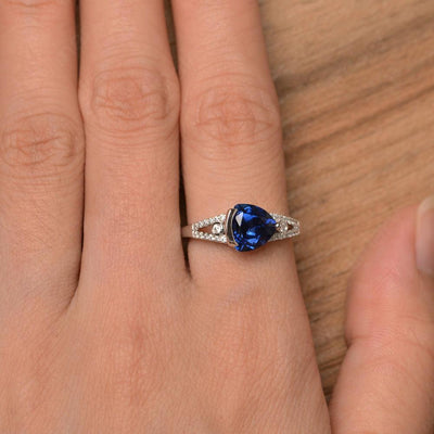 Trillion Cut Split Sapphire Wedding Rings - Palmary