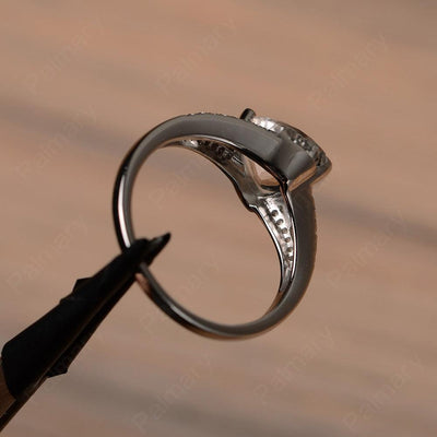 Trillion Cut Split White Topaz Wedding Rings - Palmary