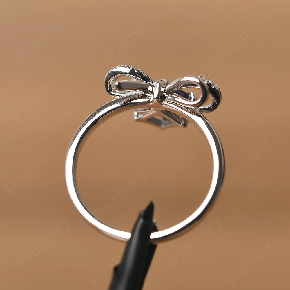 Asscher Cut Alexandrite Ring Sterling Silver - Palmary